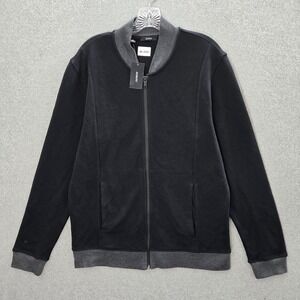 Alfani Men Jacket M Black Fall Promo Bomb Full Zip Mock Neck NWT‎